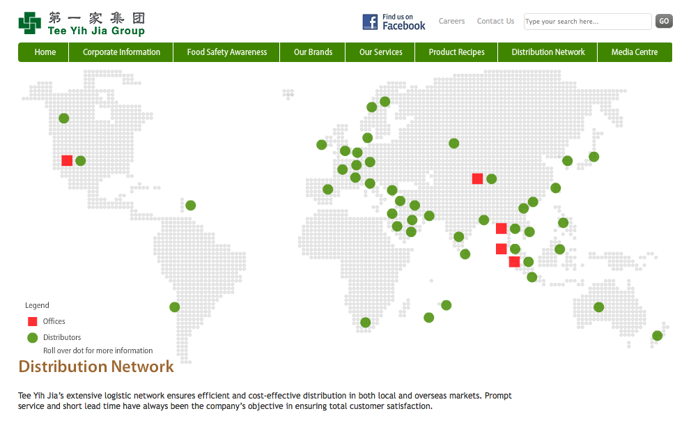 Tee Yih Jia Group дистрибуционная сеть